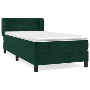 vidaXL Sommier à lattes de lit avec matelas Vert foncé 90x190 cm