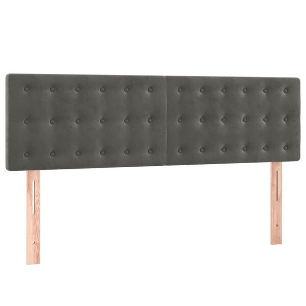 vidaXL Têtes de lit 2 Pièces Gris foncé 72x5x78/88 cm Velours