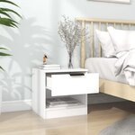 vidaXL Tables de chevet 2 Pièces Blanc Bois d'ingénierie