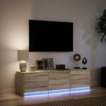 vidaXL Meuble TV avec LED chêne sonoma 140x34x40 cm bois d'ingénierie