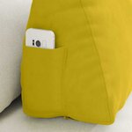vidaXL Coussin de Dos Jaune 60 x 20 x 50 cm Tissu en velours côtelé