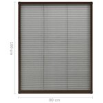 vidaXL Moustiquaire plissée pour fenêtre Aluminium Marron 80x100 cm