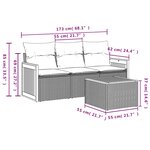 vidaXL Salon de jardin avec coussins 4 Pièces beige résine tressée