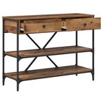 vidaXL Table console avec tiroir Bois ancien Bois d'ingénierie