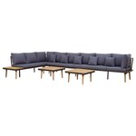 vidaXL Salon de jardin à 8 places avec coussins Bois d'acacia solide