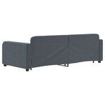 vidaXL Lit de jour avec gigogne sans matelas gris foncé 90x200 cm