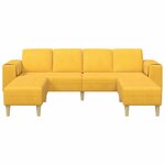 vidaXL Sofa en tissu Jaune clair Tissu en velours côtelé