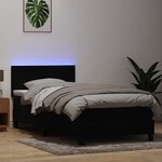 vidaXL Sommier à lattes de lit avec matelas et LED noir 90x220 cm velours