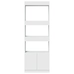 vidaXL Buffet haut 63x33x180 cm blanc bois d'ingénierie