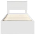 vidaXL Cadre de lit Blanc 100 x 200 cm Bois d'ingénierie