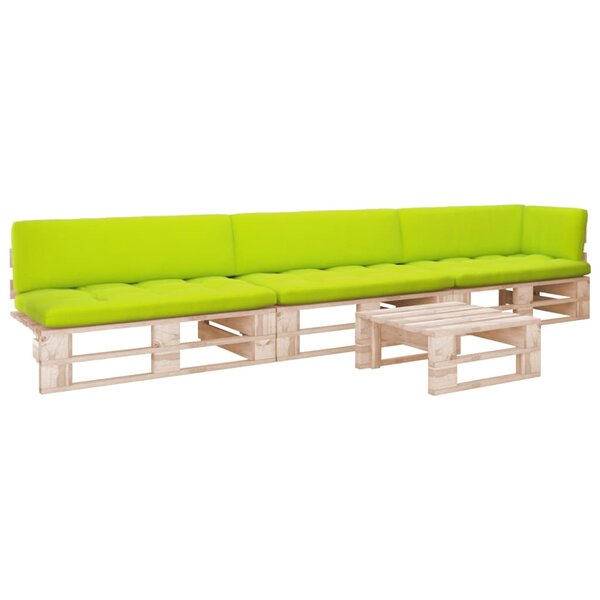 Salon de jardin meuble d'extérieur ensemble de mobilier palette 4 pièces avec coussins bois de pin imprégné 02_0018391