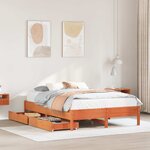 vidaXL Cadre de lit sans matelas cire marron 140x190cm bois pin massif