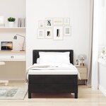 vidaXL Lit à ressorts avec matelas noir 100x200 cm en velours Noir