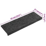 vidaXL Tapis de marches d'escalier 5 Pièces Gris 65x21x4 cm Aiguilleté