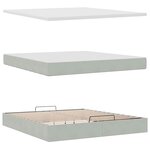 VidaXL Cadre de lit ottoman avec matelas gris clair 160x200 cm velours