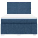 vidaXL Sommier à lattes de lit avec matelas Bleu 140x190 cm Tissu