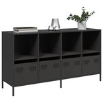 vidaXL Buffet noir 135x39x73 5 cm acier laminé à froid