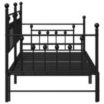 Lit de jour vidaXL avec lit gigogne noir 90x190 cm en acier