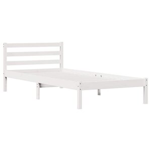 vidaXL Cadre de lit Blanc 225 5 x 85 5 x 69 5 cm Bois de Pin Massif