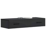 vidaXL Table d'appoint murale Noir 87 5 x 34 5 x 17 cm