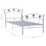 vidaXL Cadre de lit sans matelas gris métal 90x200 cm
