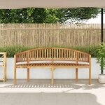 vidaXL Banc de jardin en forme de banane 180 cm bois de teck solide