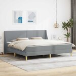 vidaXL Cadre de lit avec matelas Gris clair 200 x 200 cm Polyester