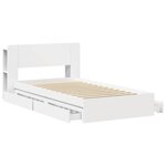 vidaXL Cadre de lit avec rangement Blanc 75 x 190 cm Bois d'ingénierie