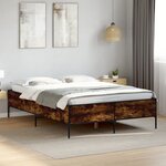 vidaXL Cadre de lit sans matelas chêne fumé 120x200 cm