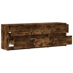 vidaXL Meuble TV avec LED chêne fumé 140x34x50 cm bois d'ingénierie