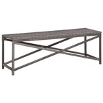 vidaXL Banc de jardin 120 cm Résine tressée Gris