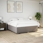 vidaXL Sommier à lattes de lit avec matelas Taupe 200x200 cm Tissu