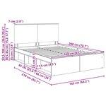 vidaXL Cadre de lit Béton 160 x 200 cm Bois de pin massif
