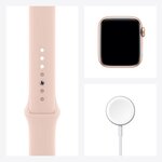 Apple Watch SE GPS + Cellular, 40mm Boîtier en Aluminium Or avec Bracelet Sport Rose des Sables