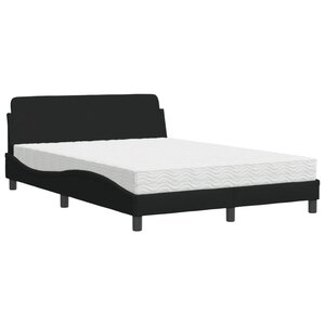 vidaXL Lit avec matelas noir 120x200 cm tissu