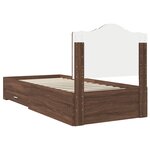 vidaXL Cadre de lit Chêne brun 75 x 190 cm Bois d'ingénierie