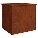 vidaXL Boîte de Rangement Extérieure Rouillé 55 x 50 5 x 50 cm Acier