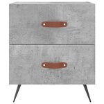 vidaXL Tables de chevet 2Pièces gris béton 40x35x47 5cm bois d’ingénierie