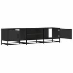 vidaXL Meuble TV noir 160x35x41 cm bois d'ingénierie et métal