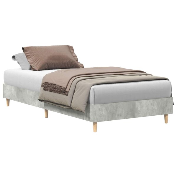 vidaXL Cadre de lit Gris béton 203 x 93 x 25 cm Bois d'ingénierie