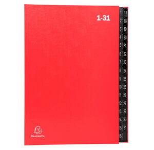 Trieur Ordonator 1-31 32 comp. Rouge 24x32 cm EXACOMPTA