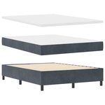 Lit à ressorts vidaXL avec matelas en gris foncé  160x200 cm  velours