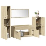 vidaXL Ensemble de meubles de salle de bain 4 Pièces chêne sonoma