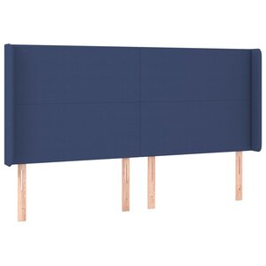 vidaXL Tête de lit avec oreilles Bleu 183x16x118/128 cm Tissu
