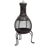 vidaXL Poêle de jardin avec tisonnier 39x39x90 cm acier