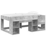 vidaXL Cadre de lit pour enfants avec rangement Gris béton 80 x 160 cm