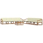 vidaXL Ensemble de canapés d'extérieur 9 Pièces Naturel et Crème