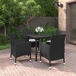 vidaXL Mobilier à dîner de jardin coussins 5 Pièces Résine tressée Verre