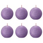 Bolsius Bougies boule rustiques Shine 6 Pièces 76x71 mm Violet vibrant