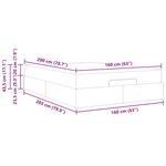 vidaXL Cadre de lit avec stockage Crème 160 x 200 cm tissu